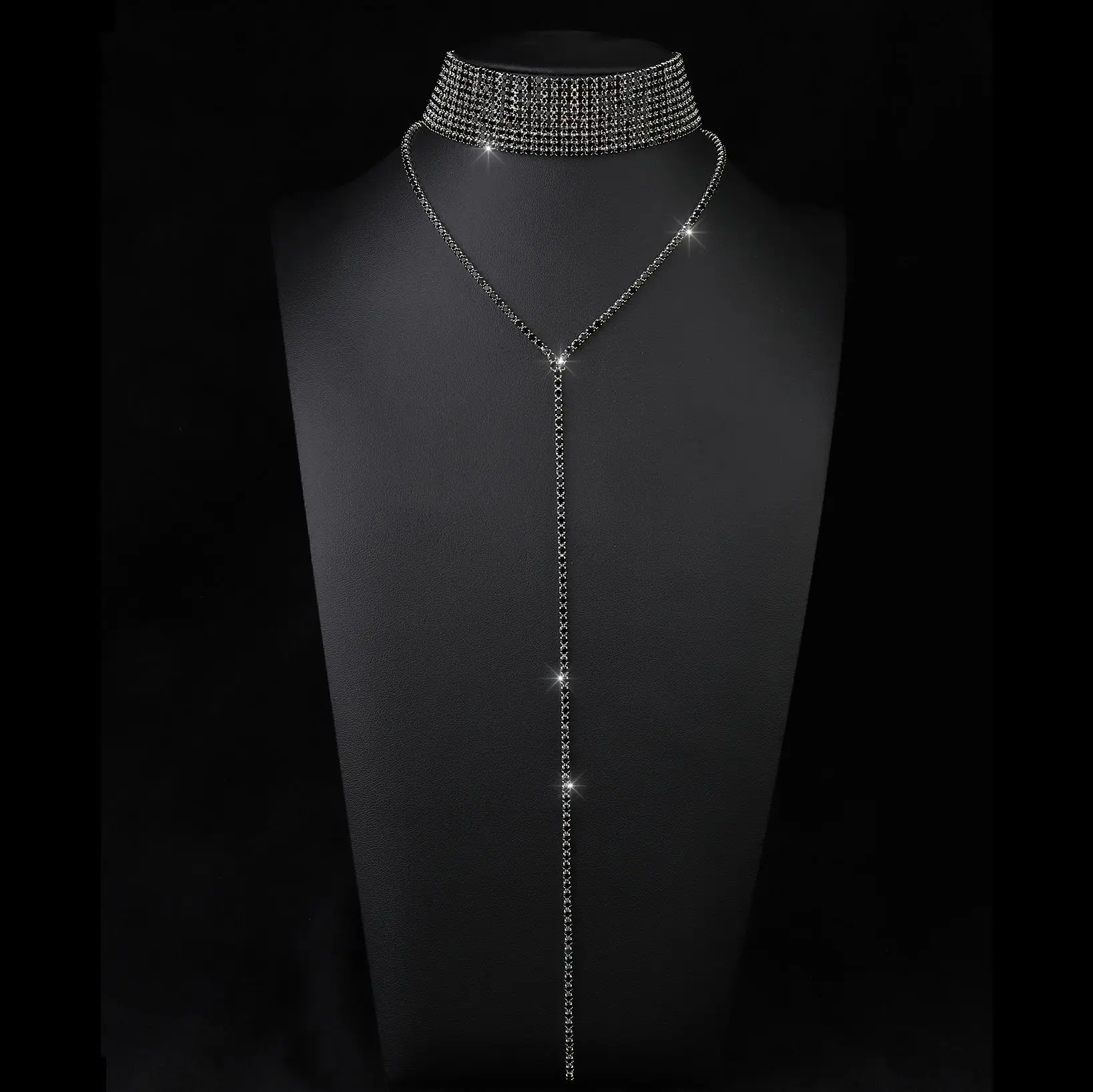 European American Flash Diamond Retro Neckbone Chain Necklace - Image 3