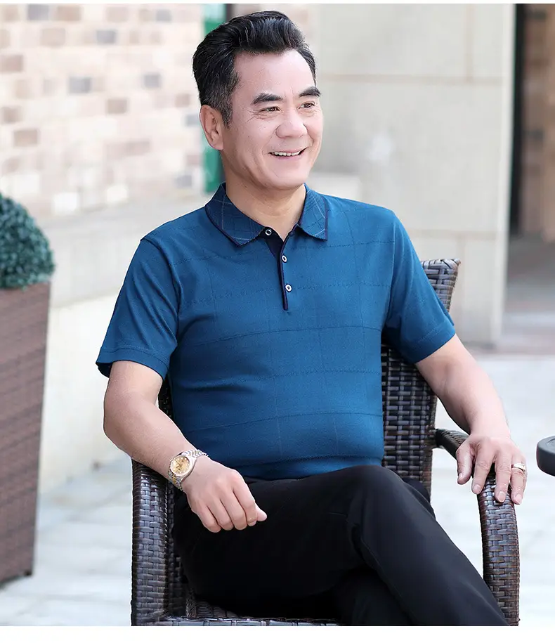 Men's Maroon Polo T-Shirt Summer Cool Breathable — feature 19