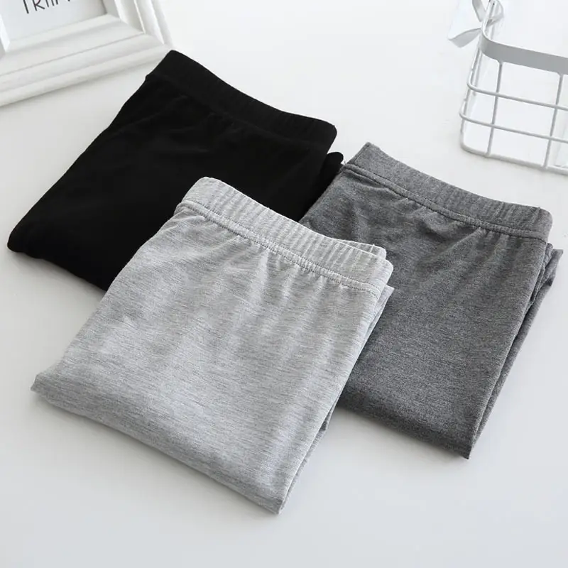 Women Thin Grey Modal Leggings Spring Autumn Wear - Image 6