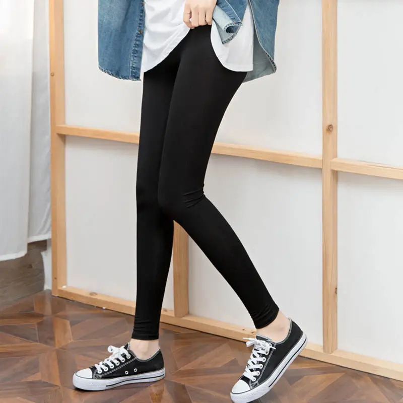Women Thin Grey Modal Leggings Spring Autumn Wear - Image 2