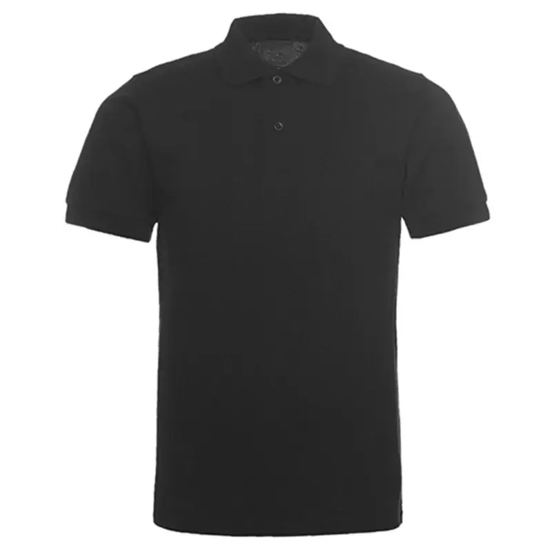 Men Black Cotton Polo Shirt Short Sleeve - Image 5