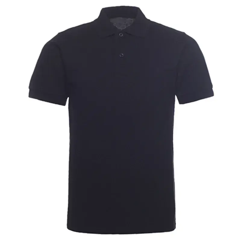 Men Black Cotton Polo Shirt Short Sleeve - Image 7