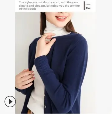 22 Spring Women's Long-Sleeved V-Neck Knitted Coat - Image 16