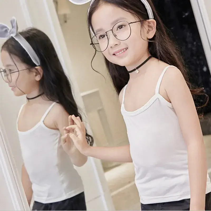 White Modal Camisole for Girls Small Vest