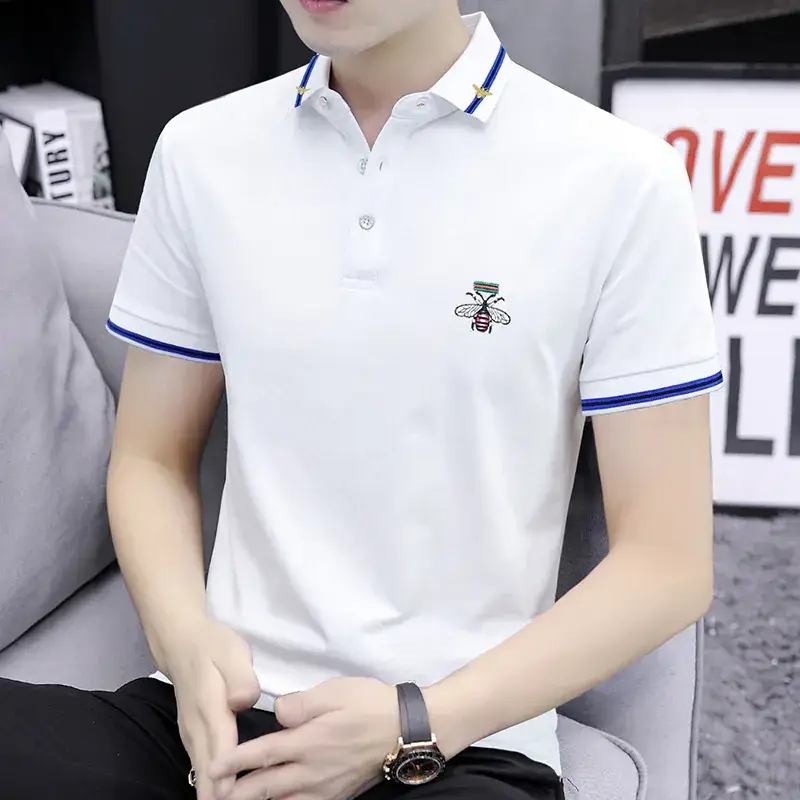2025 Summer Lapel Polo Shirt for Men Grey Collared - Image 23