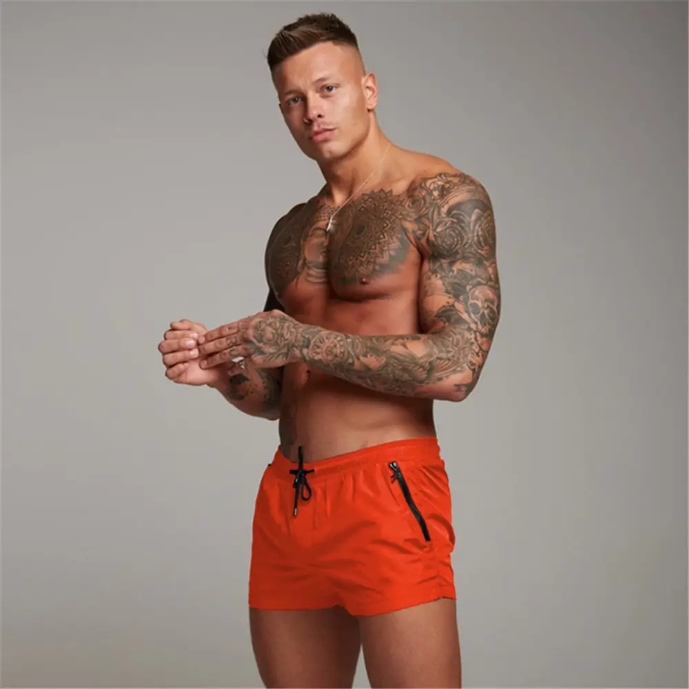 Men's Orange Liner Sports Shorts Quick-Drying Running Training Pants - Image 11
