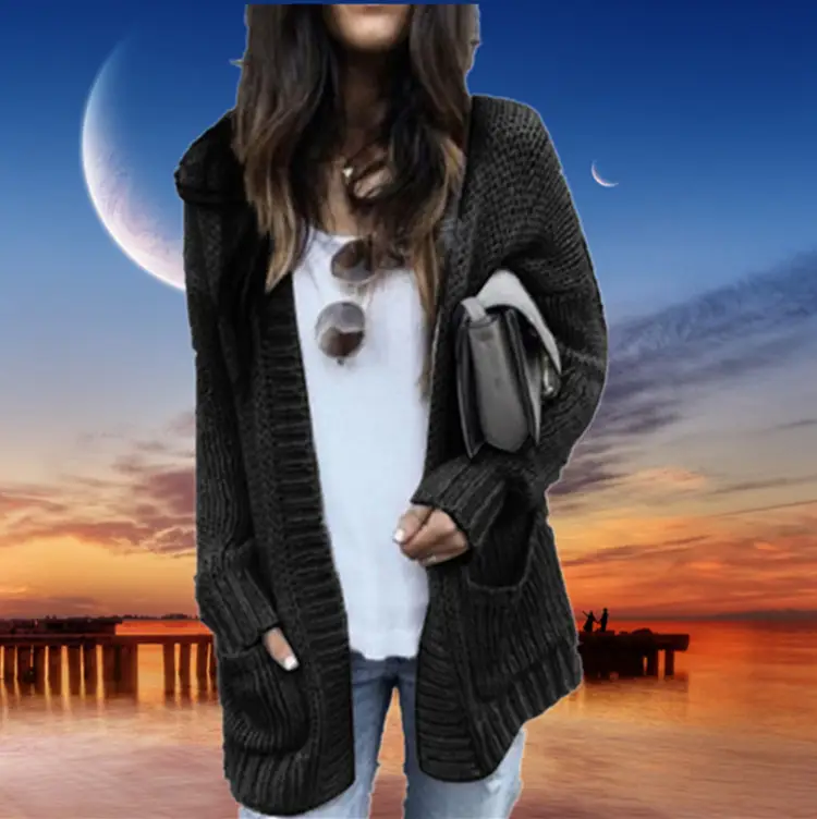 Women Long Sleeve Pink Cardigan Sweater 2025 - Image 3