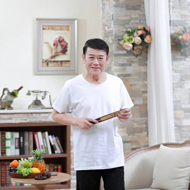 Men's White Cotton Round Neck T-Shirt Short Sleeve Loose Fit - Image 4