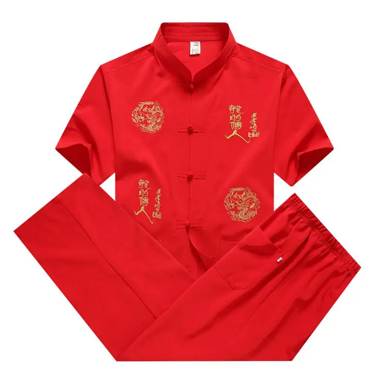 Men Chinese Embroidered Tang Suit Black Plate Buckle — feature 6