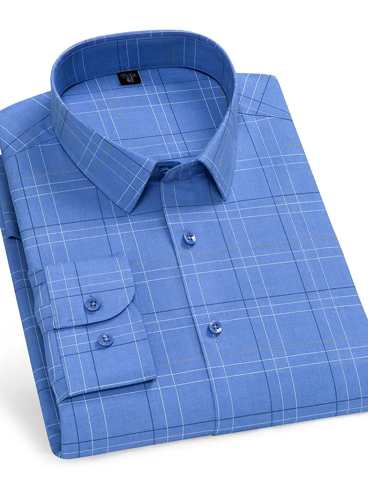 Men's Bamboo Fiber Light Blue Long Sleeve Shirt