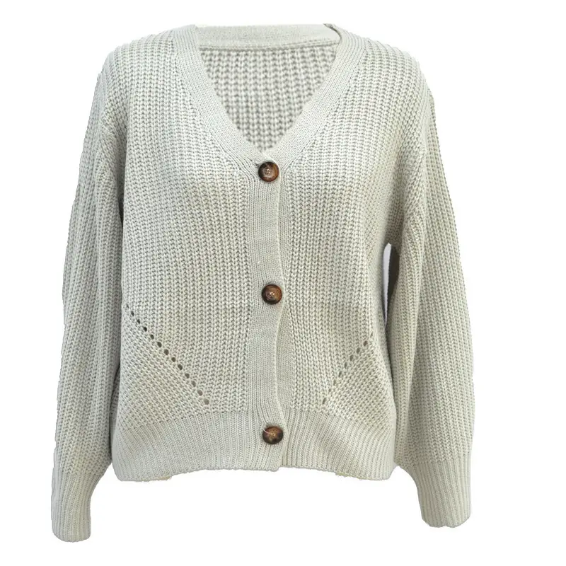2025 Knitted V Neck Cardigan Sweater Winter Cozy - Image 7