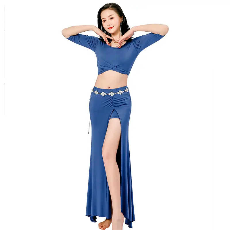 Red Honghua Belly Dance Suit Plus Size Autumn Winter Practice Clothes - Image 12