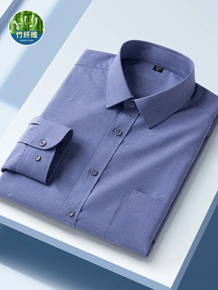 Men Cotton Plain Shirt Light Blue Long Sleeve