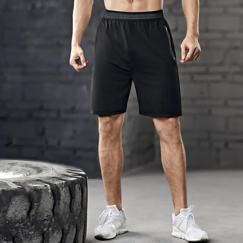 Men's Black Elastic Waist Shorts Casual Hot Sale - Image 3