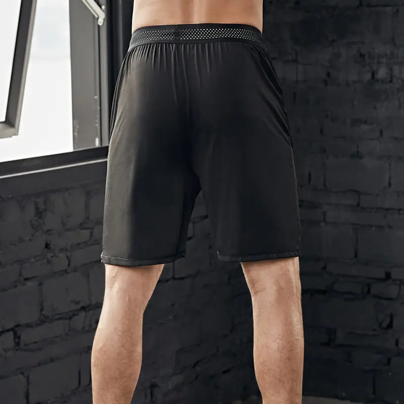 Men's Black Elastic Waist Shorts Casual Hot Sale - Image 5