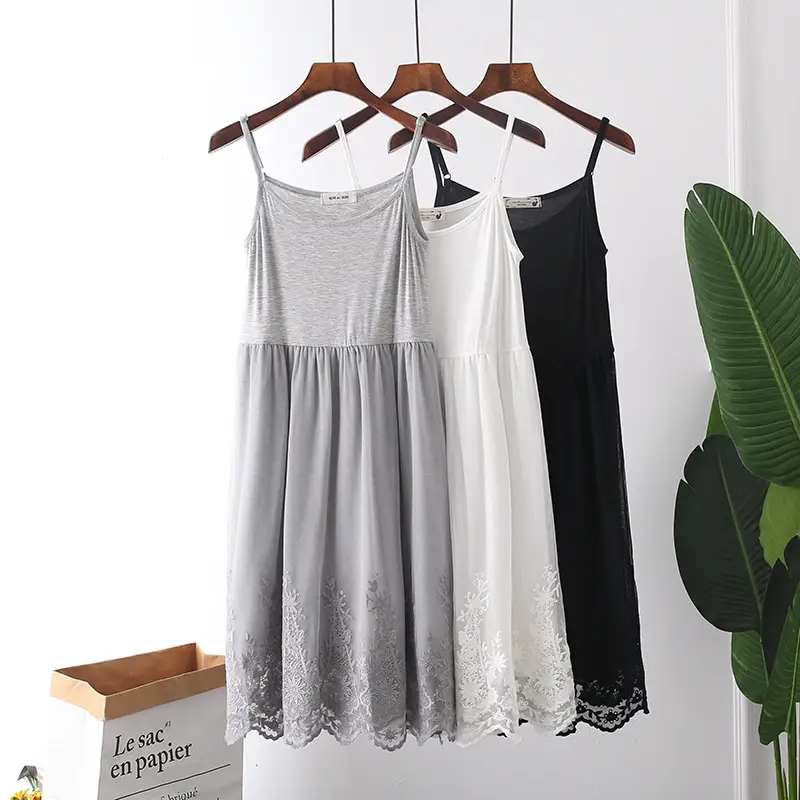 Spring Lace Dress Grey White Black High Waist Skirt - Image 4