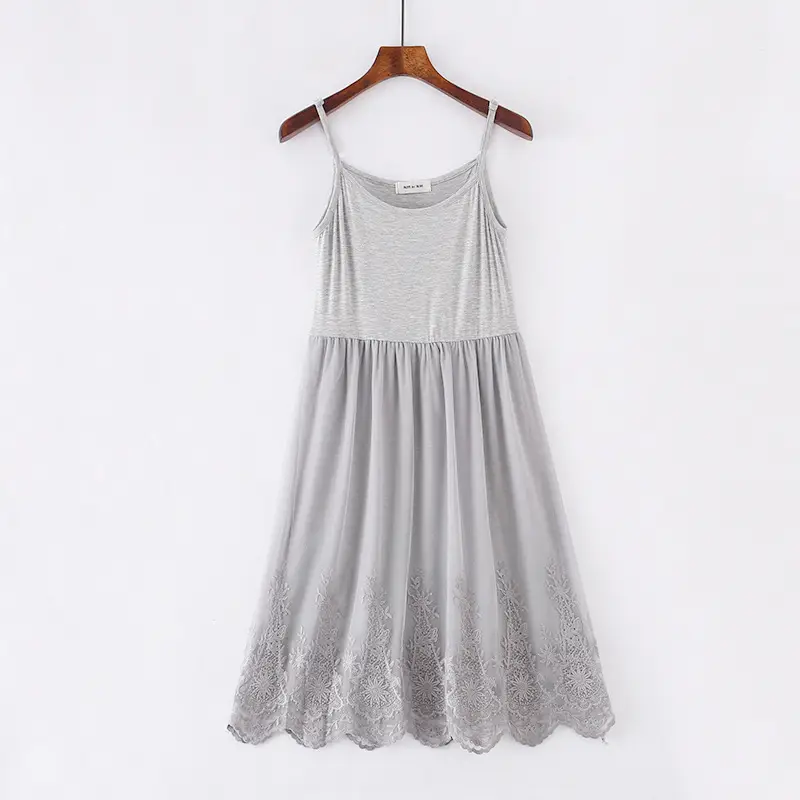 Spring Lace Dress Grey White Black High Waist Skirt - Image 2