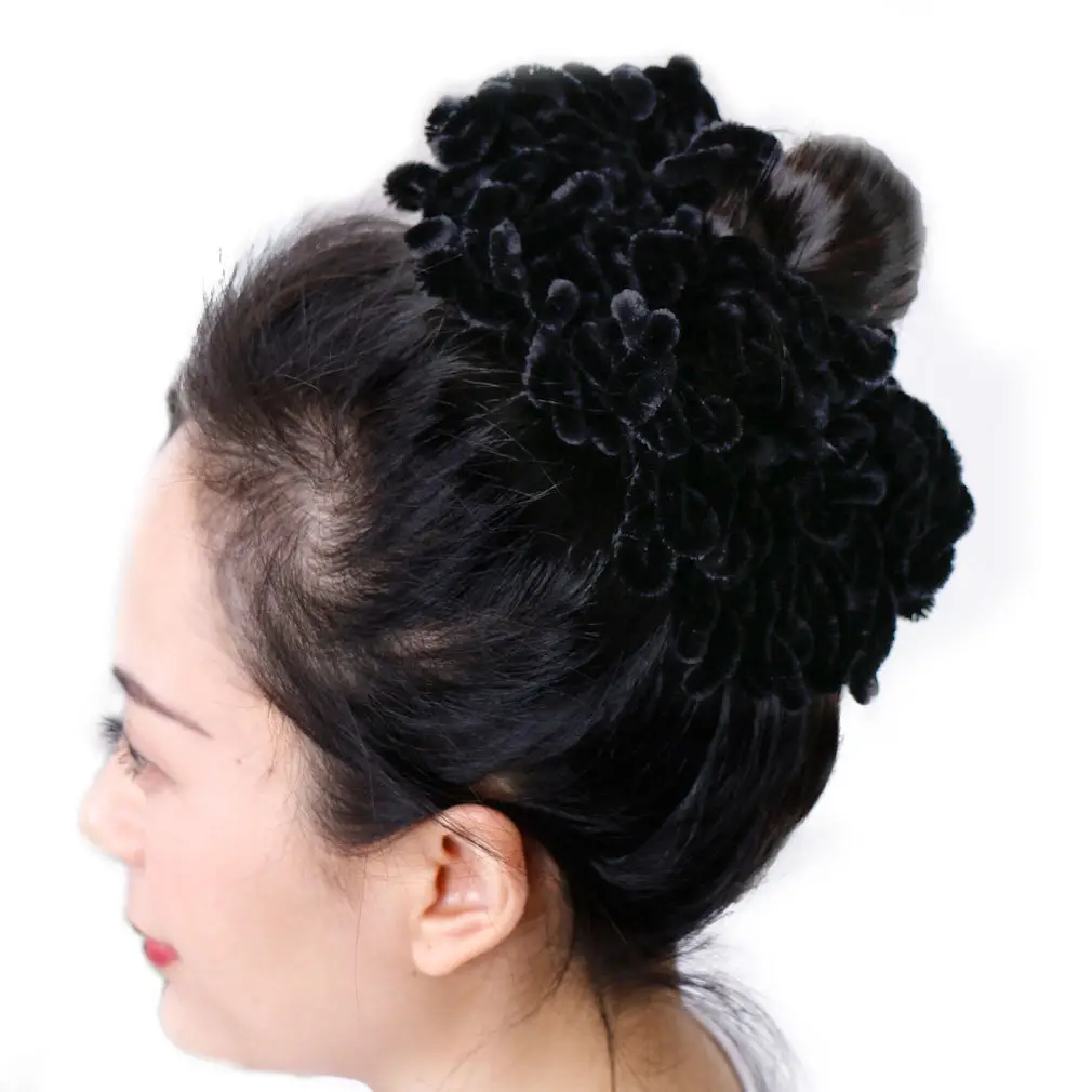 Hand-Woven Navy Velvet Hair Rope Tie - Image 8