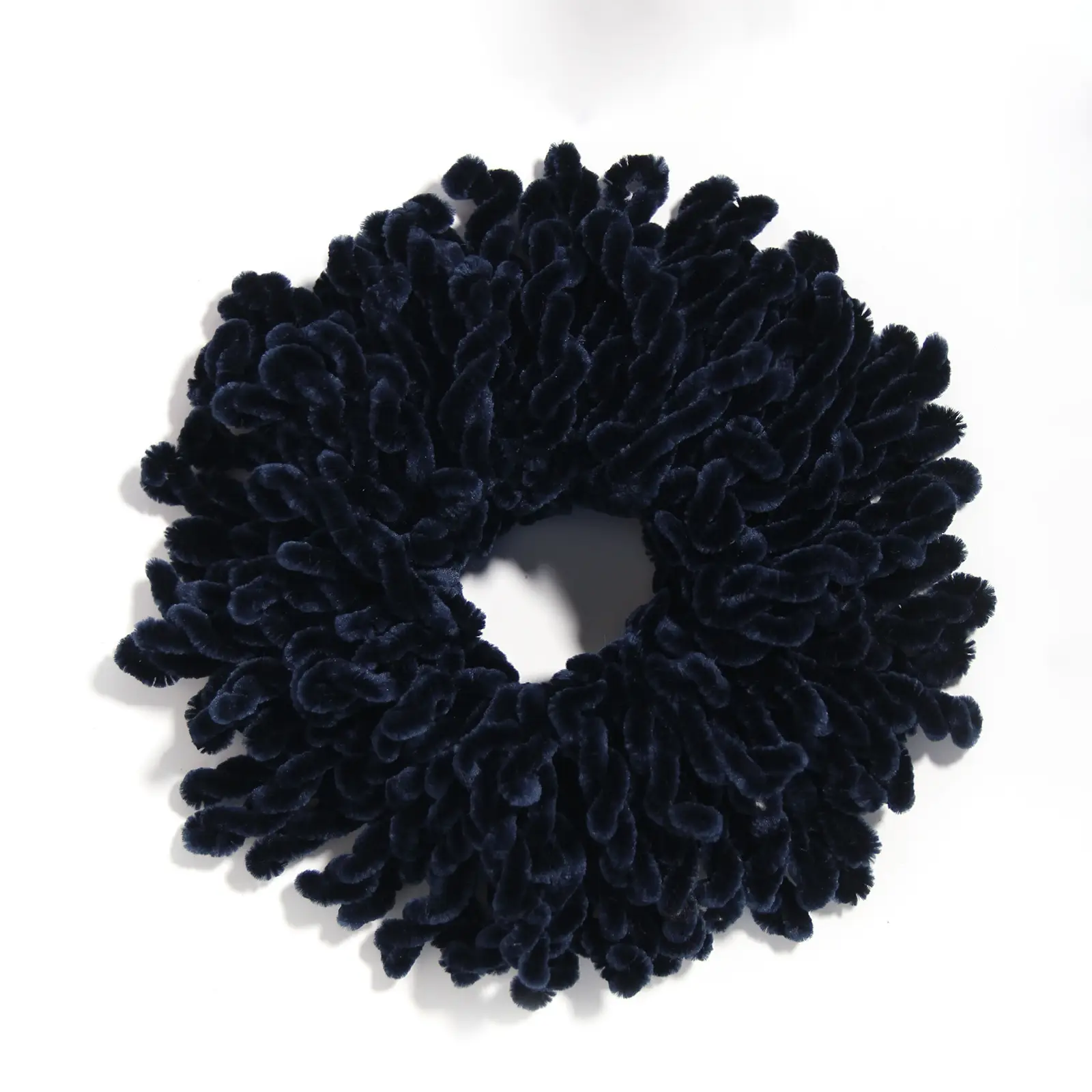 Hand-Woven Navy Velvet Hair Rope Tie - Image 4