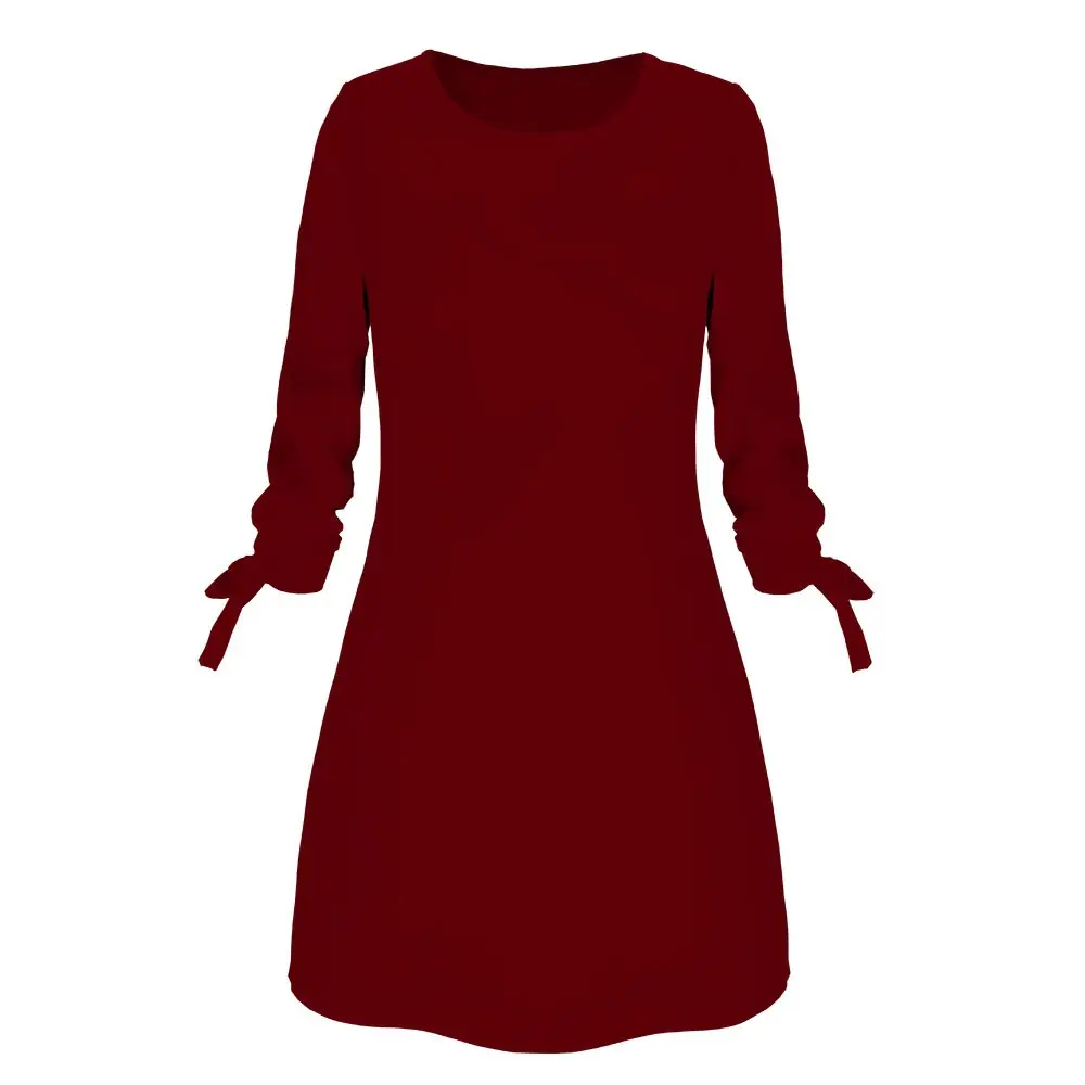 Light Blue Long Sleeve Tie-Back Dress