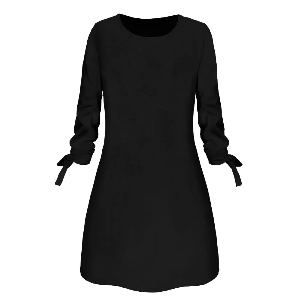 Light Blue Long Sleeve Tie-Back Dress