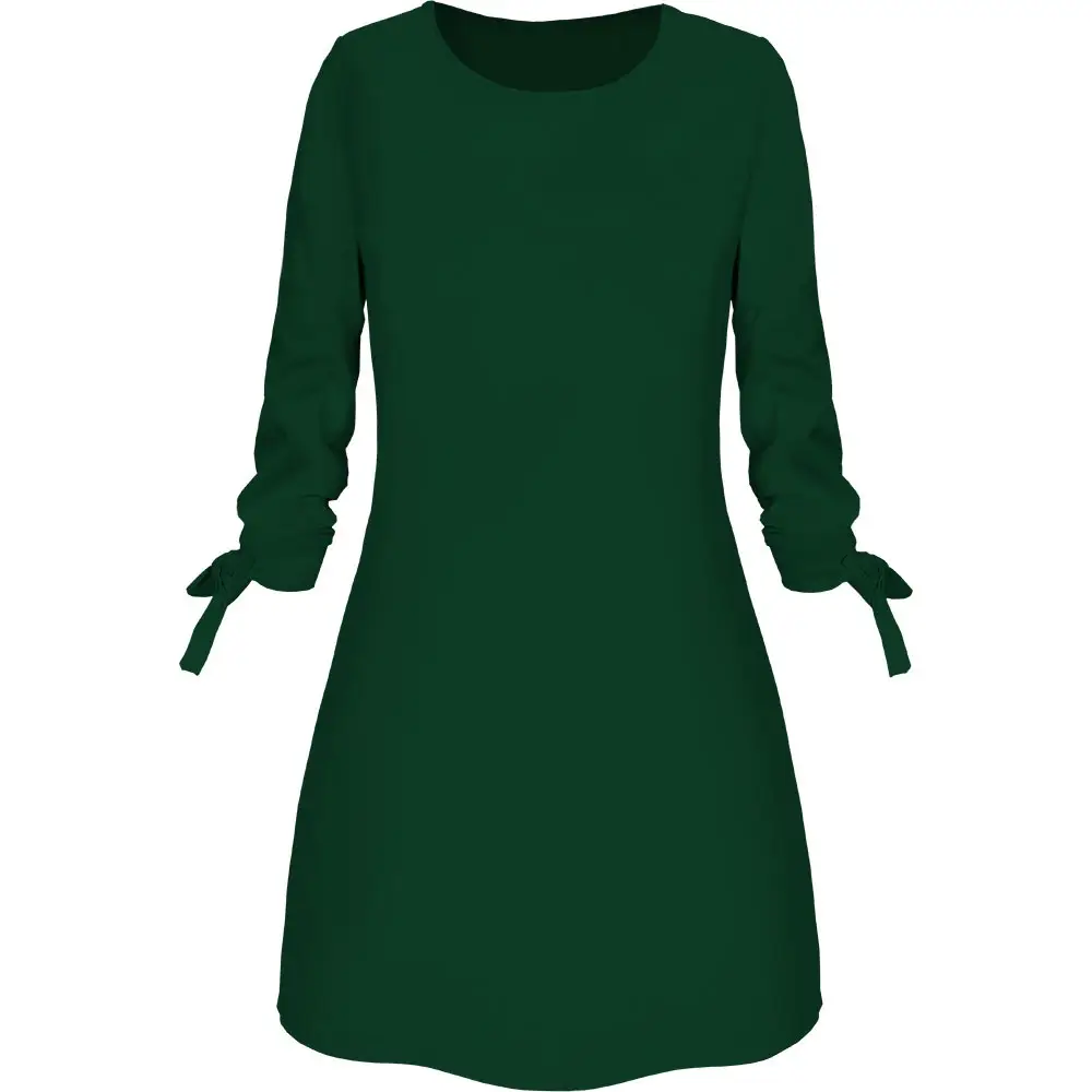 Light Blue Long Sleeve Tie-Back Dress