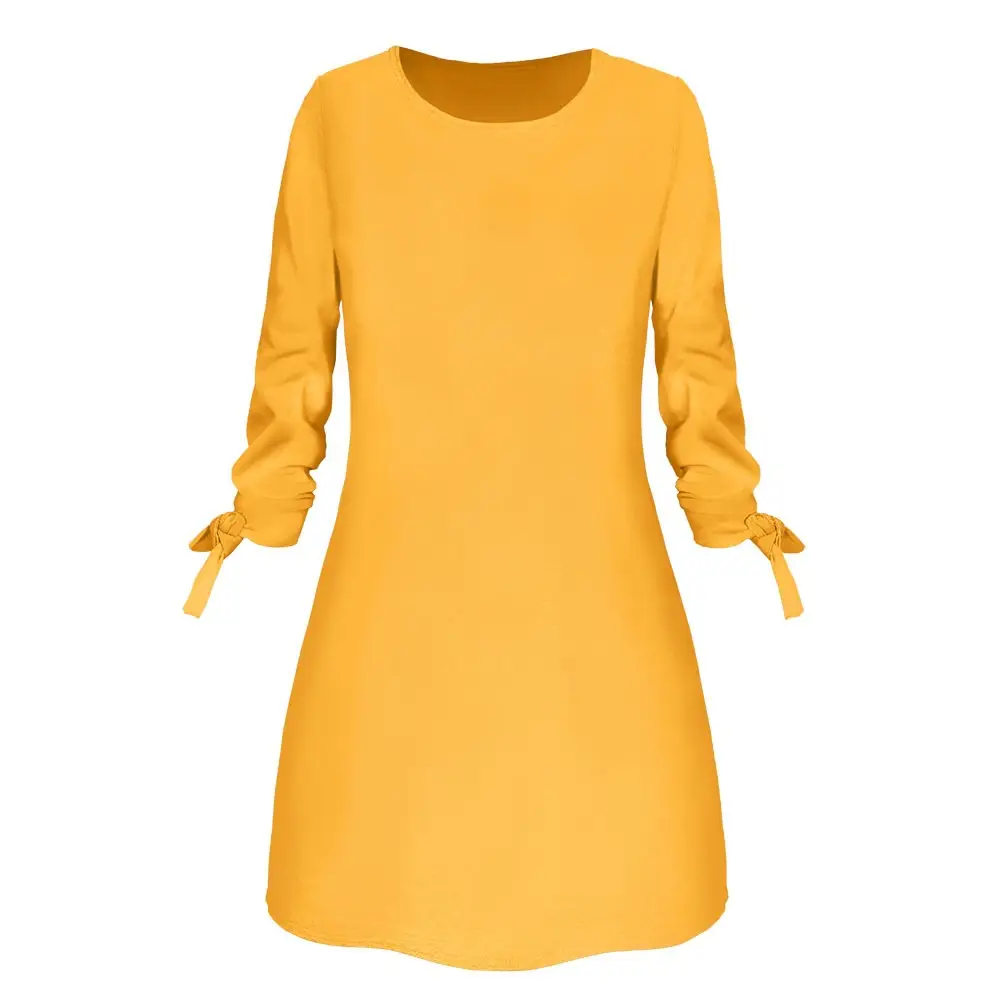 Light Blue Long Sleeve Tie-Back Dress