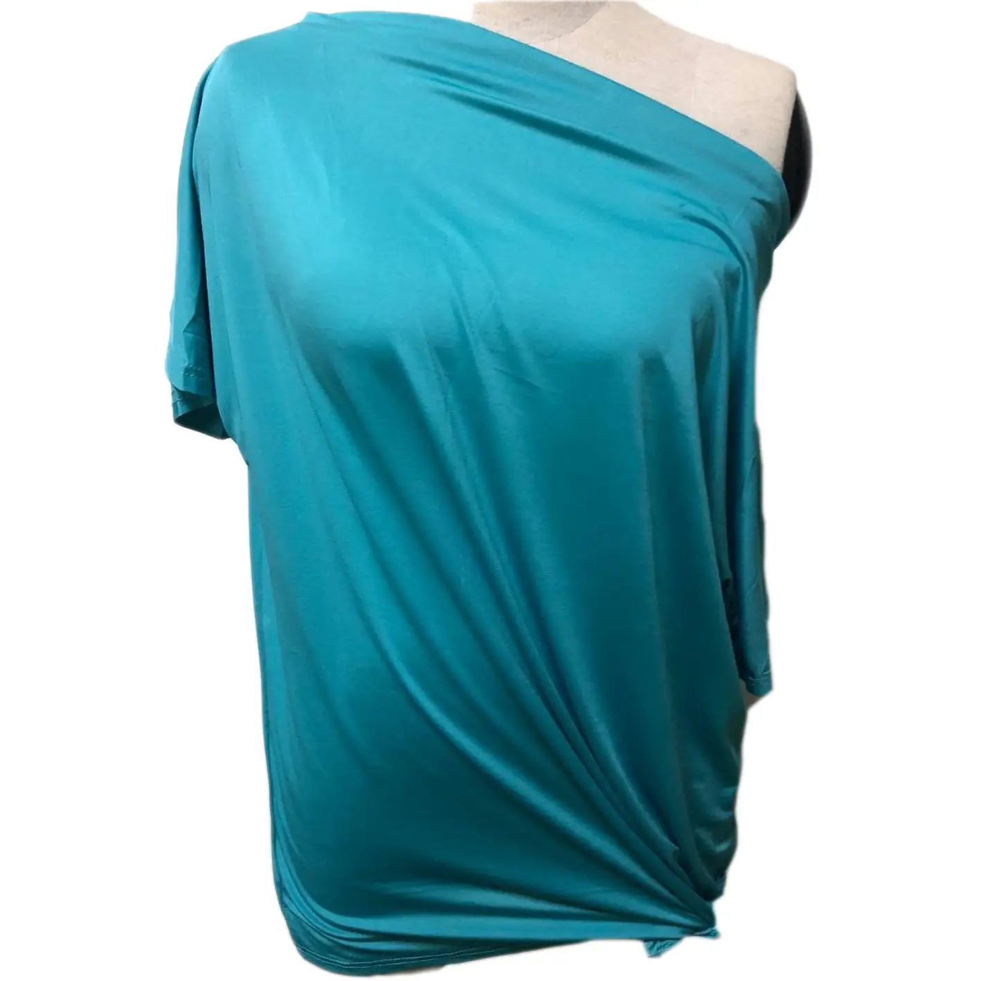2024 Sloping Shoulder Women's T-Shirt Grey - Image 9