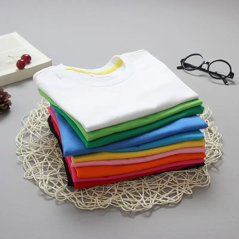 Children Cotton Round Neck T-Shirt Yellow Medium - Image 21