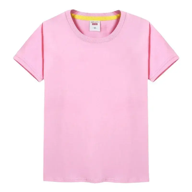 Children Cotton Round Neck T-Shirt Yellow Medium - Image 23