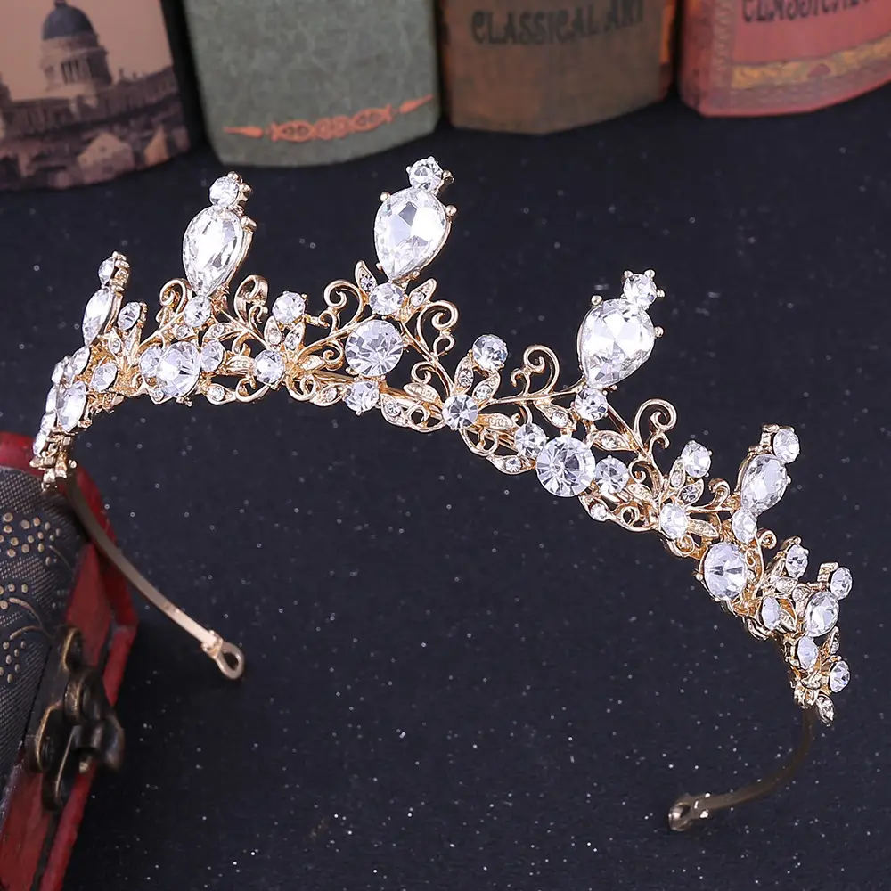 Silver Pointed Rhinestone Bridal Headdress Crown for Wedding Groom - Image 3