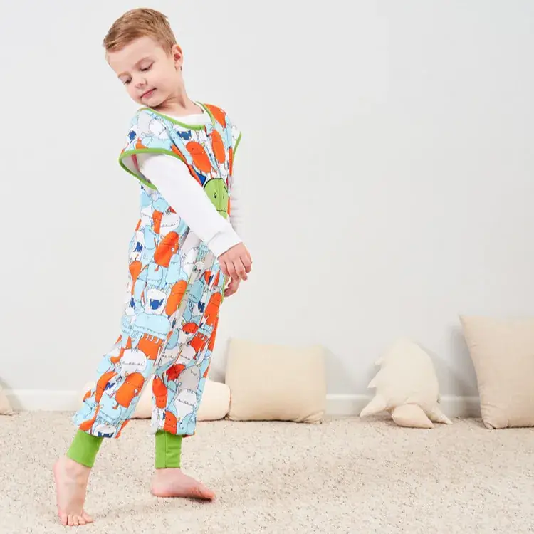 Kids Cotton Kick Quilt Leg Vest Sleepwear Set - Image 2