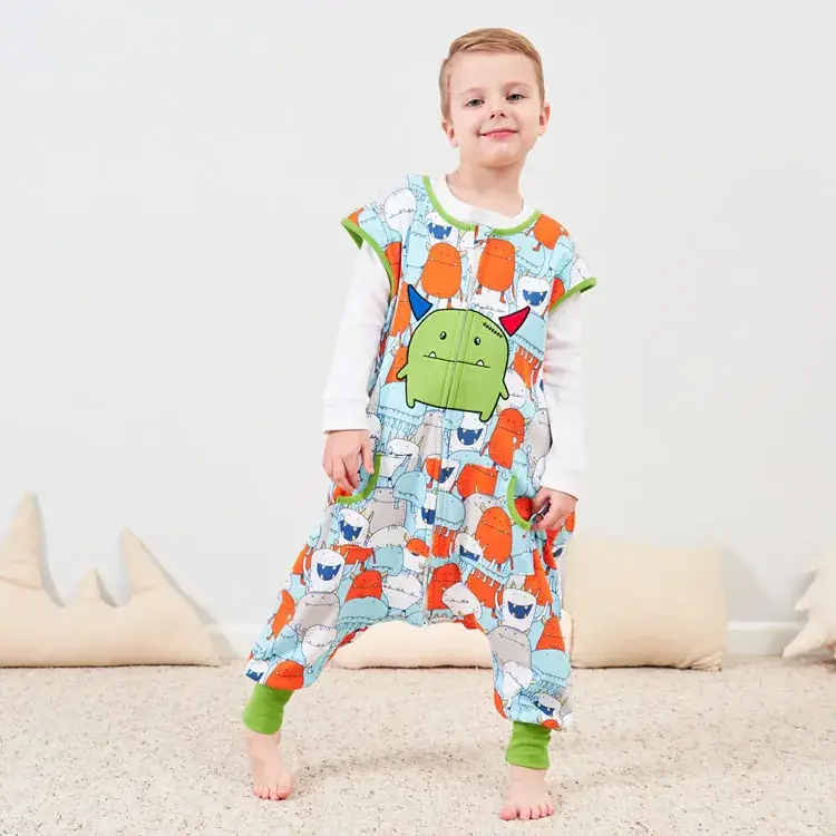 Kids Cotton Kick Quilt Leg Vest Sleepwear Set - Image 3
