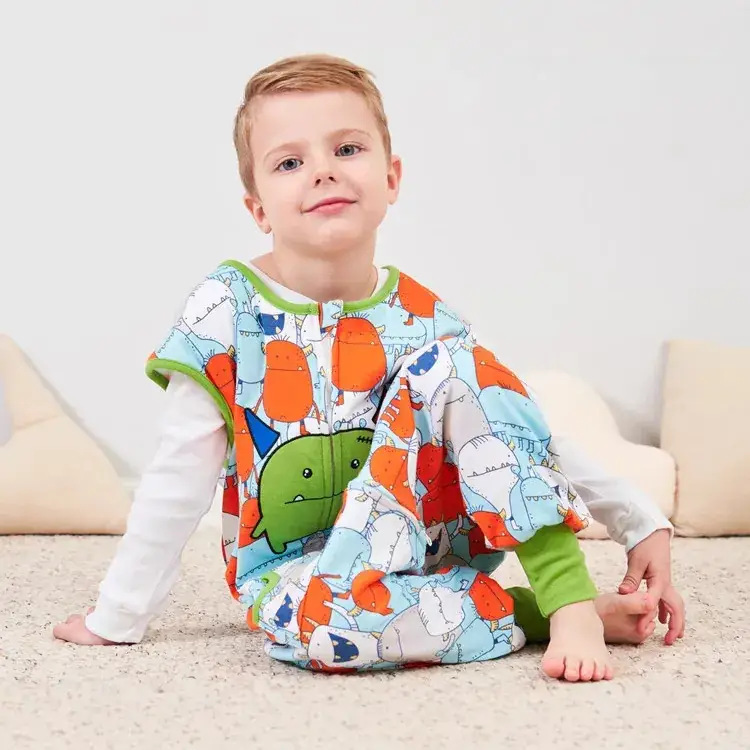 Kids Cotton Kick Quilt Leg Vest Sleepwear Set - Image 4