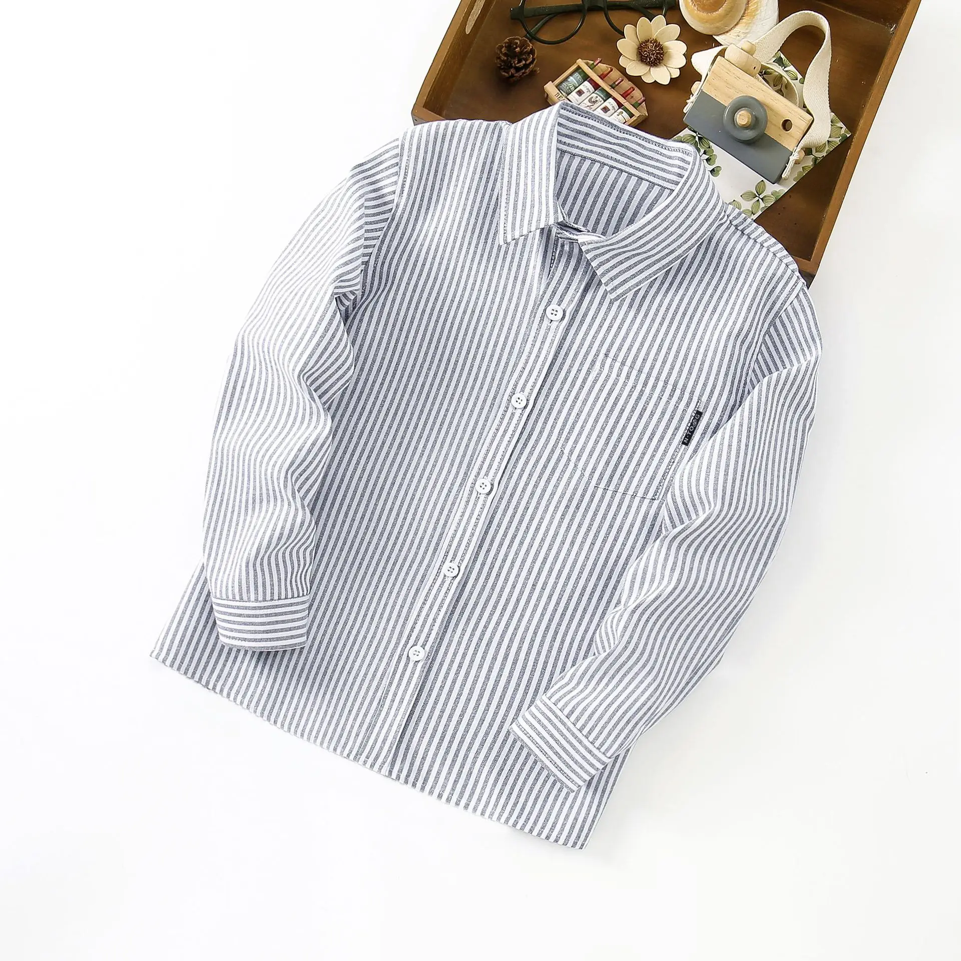 Striped long sleeve [dark gray]]