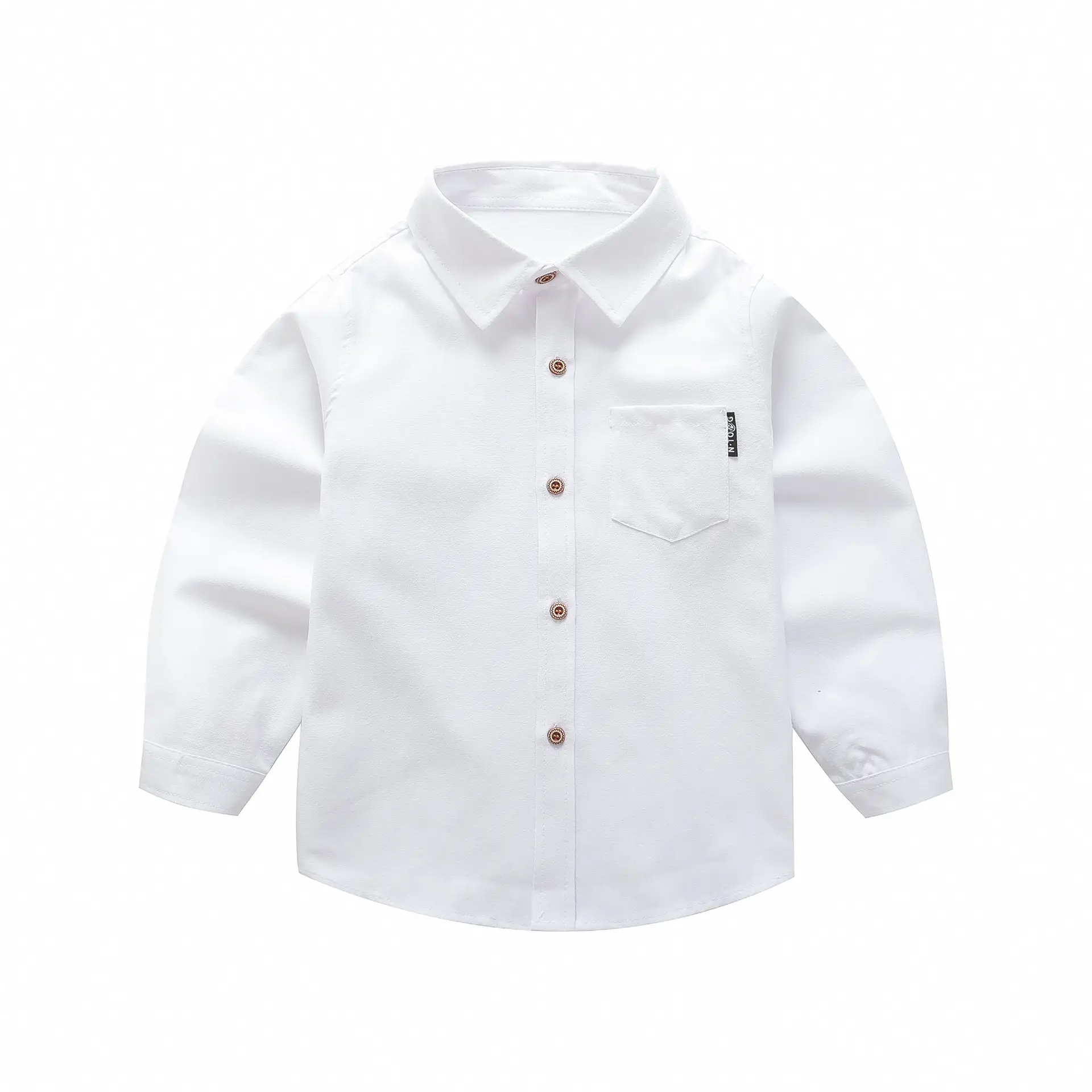 Boys' Light Blue Long Sleeve Button Down Shirt - Image 66