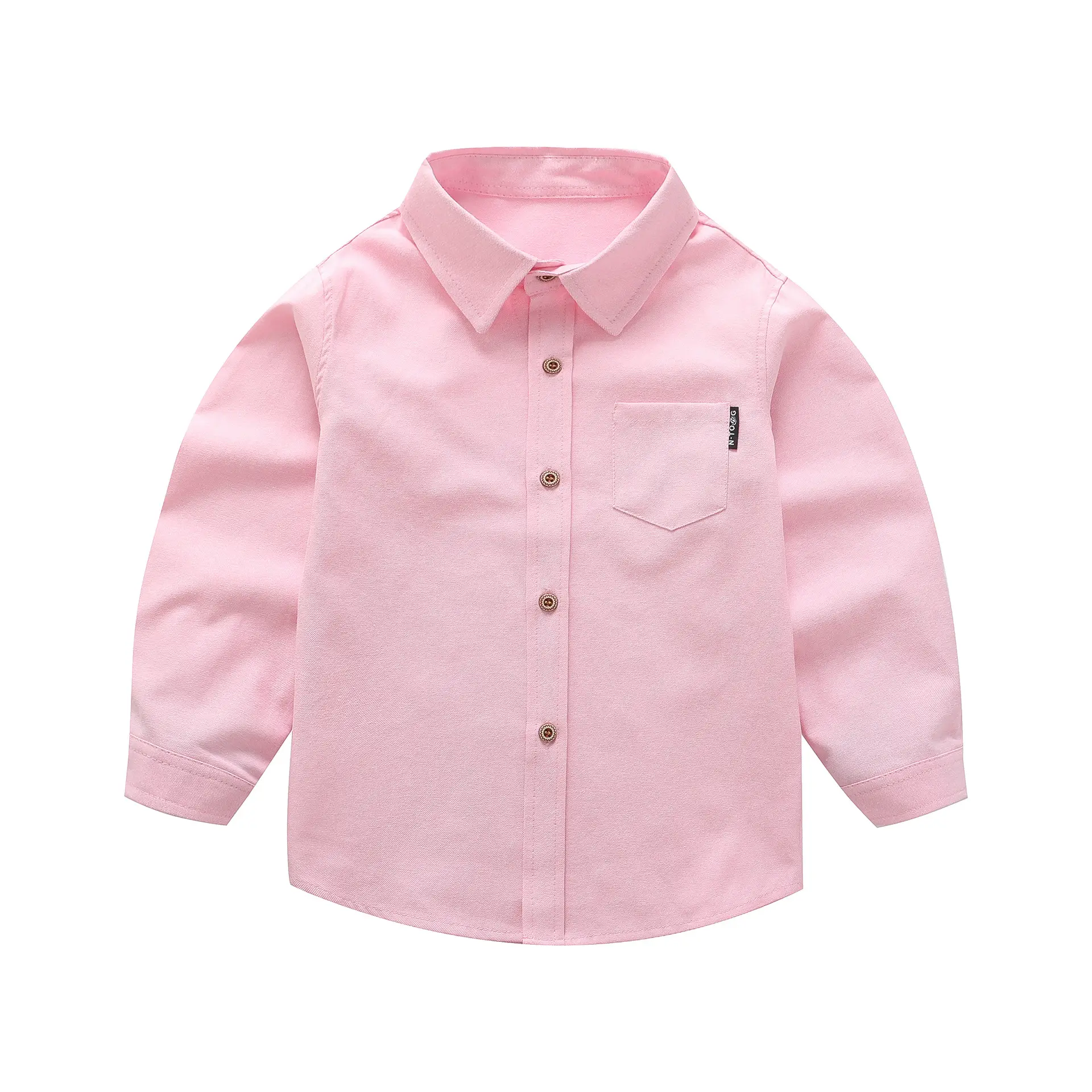 Boys' Light Blue Long Sleeve Button Down Shirt - Image 67