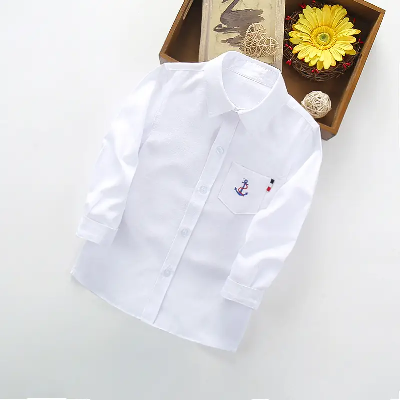 Boys' Light Blue Long Sleeve Button Down Shirt - Image 44