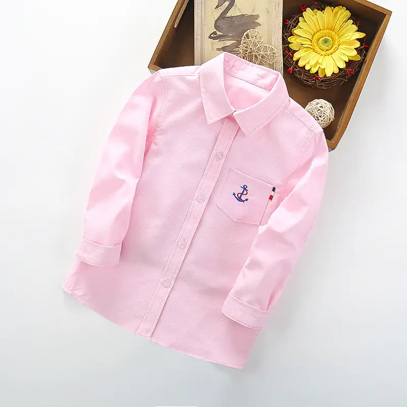 Boys' Light Blue Long Sleeve Button Down Shirt - Image 45