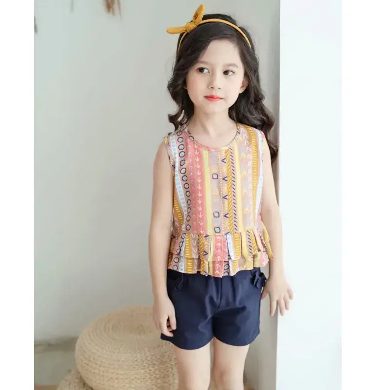 2020 Summer New Kids Sleeveless Top & Shorts Set - Image 4