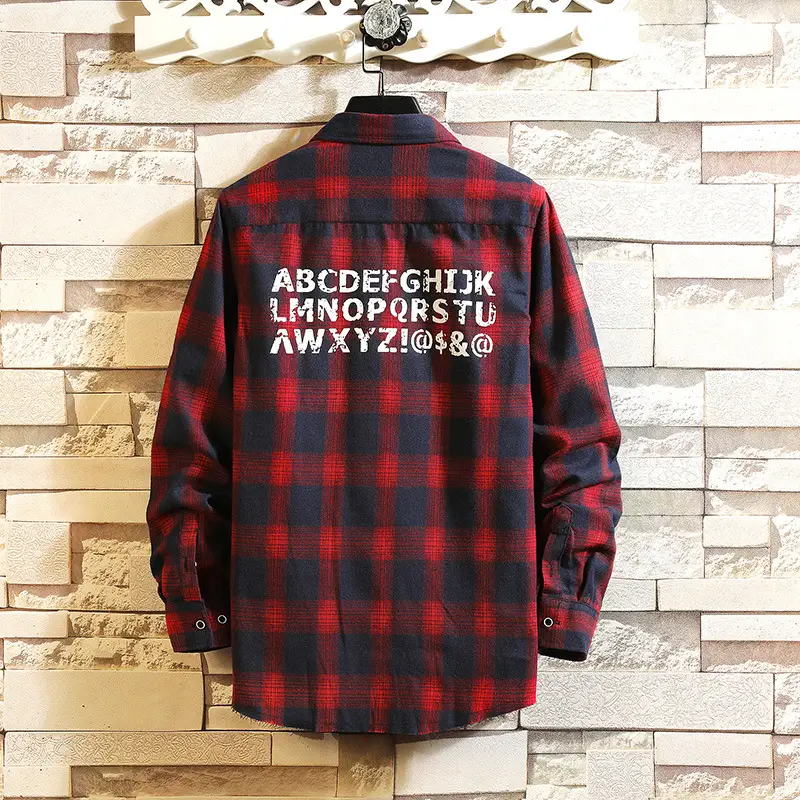 Long Sleeve Plaid Korean Style Youth Shirt - Image 7