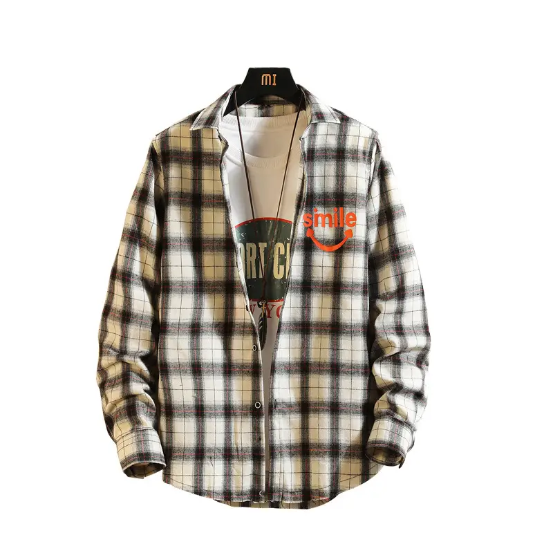 Long Sleeve Plaid Korean Style Youth Shirt - Image 8