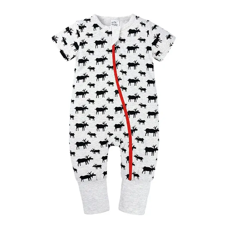 Newborn Pajama Set with Puppy Print Yellow Zipper - Image 12