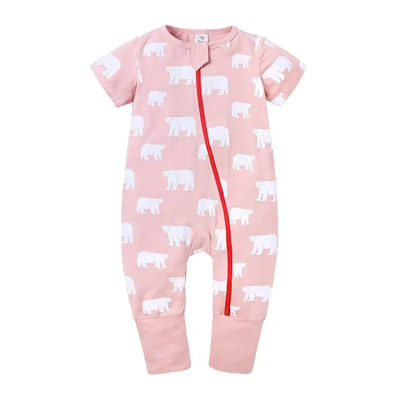 Newborn Pajama Set with Puppy Print Yellow Zipper - Image 18