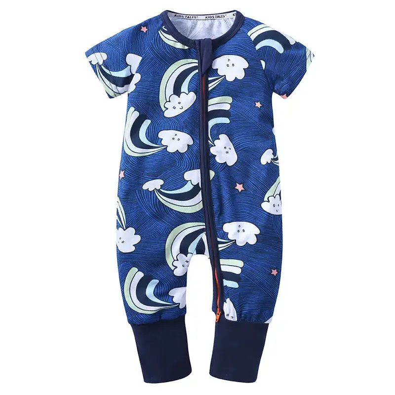 Newborn Pajama Set with Puppy Print Yellow Zipper - Image 2