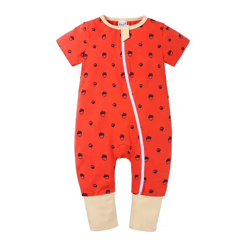 Newborn Pajama Set with Puppy Print Yellow Zipper - Image 19