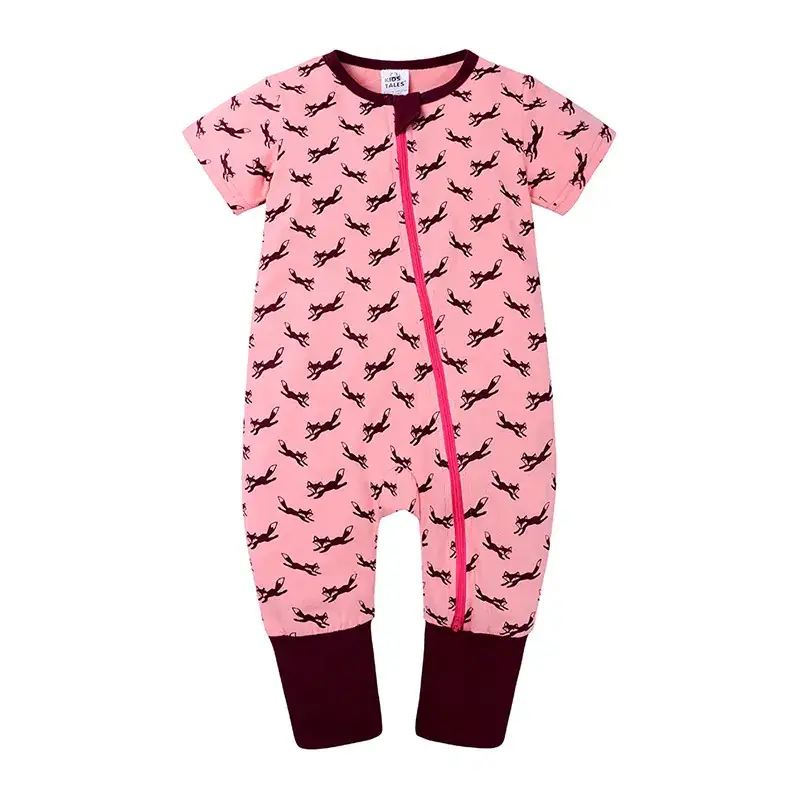 Newborn Pajama Set with Puppy Print Yellow Zipper - Image 21