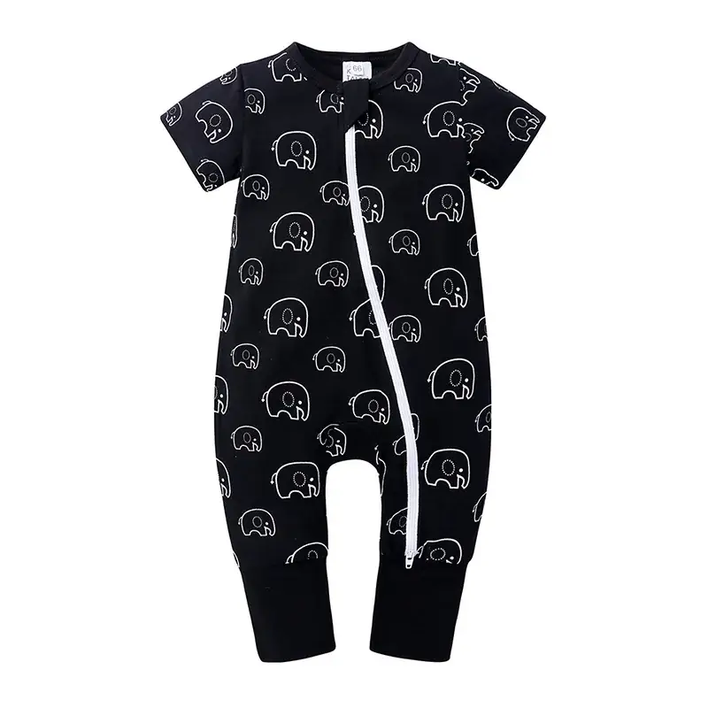 Newborn Pajama Set with Puppy Print Yellow Zipper - Image 25