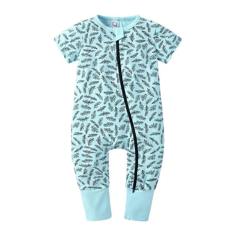 Newborn Pajama Set with Puppy Print Yellow Zipper - Image 27