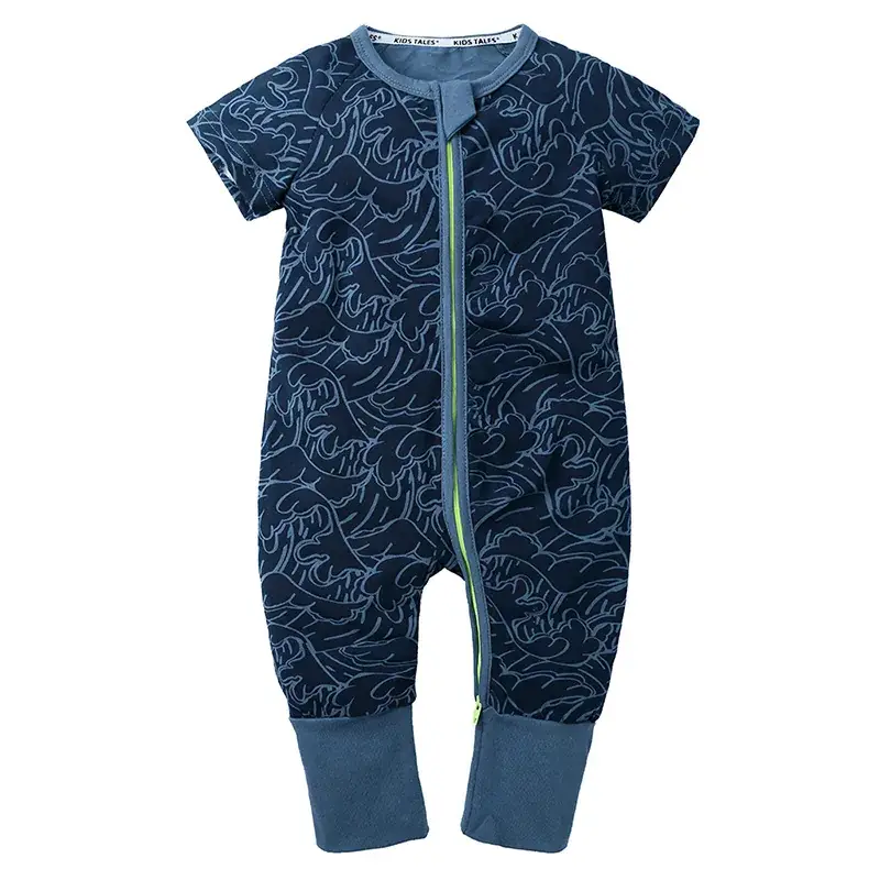 Newborn Pajama Set with Puppy Print Yellow Zipper - Image 5